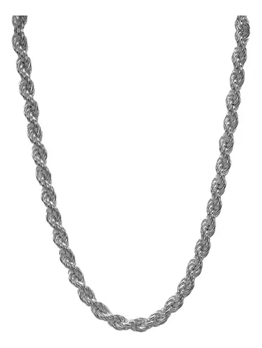 comprar Cadena Collar Tipo Cordón Bañado En Plata Unisex