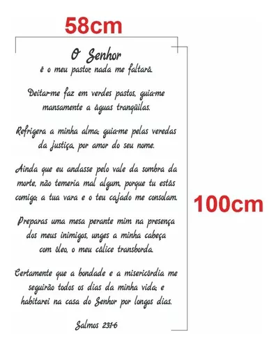 Adesivo Versículo Salmo 23: 1-6 - ( Cod - 0101 )