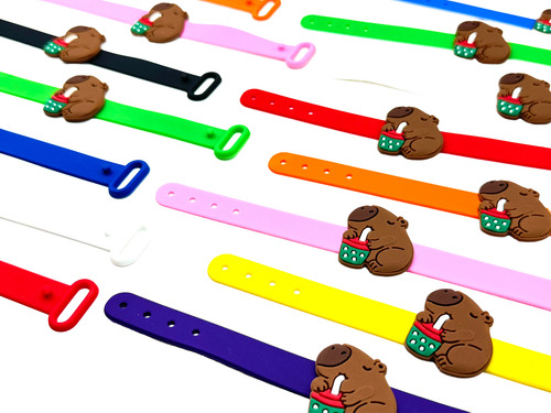 Pulseira Capivara 10un Variadas Pulseirinha Mimo Ajusavel
