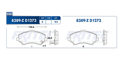 Balatas Delanteras Routan 2009 Fritec 4.0l Volkswagen