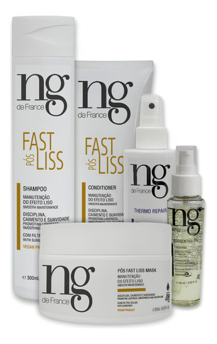 Ng De France Kit Pós Fast Liss + Spray Thermo + Biossentiel