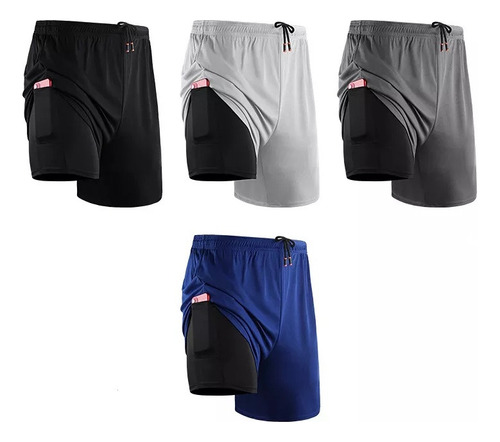 Bermudas De Fitness 2 En 1 For Hombre For Entrenamiento