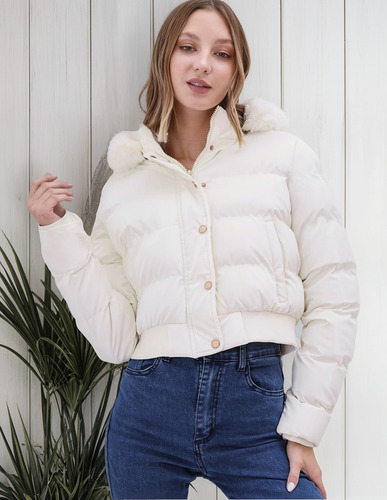 Campera Puffer Abrigada Corta Peluchito