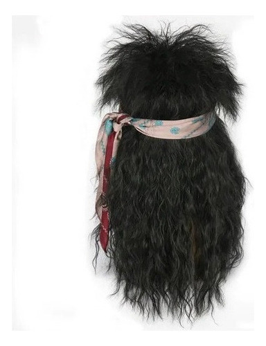Peluca Larga Rizada Hombre Rubio 70's 80's Rock