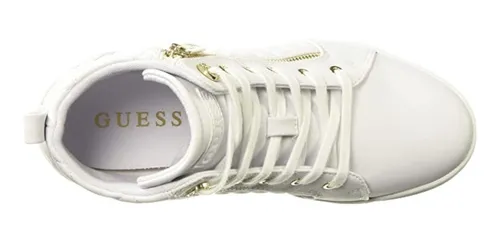 Guess tenis Altos Bota Para Mujer Cremallera White Ll Ev