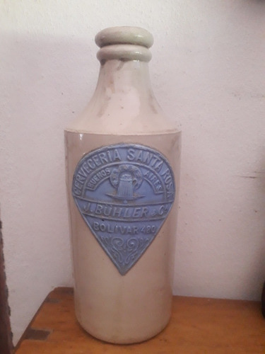 Antiguo Porrón En Gres Cerveceria J. Buhler Y Cia 1880 Sano