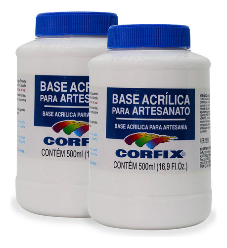 Kit 2x Base Acrílica Para Artesanato 500ml Corfix Cor Transparente