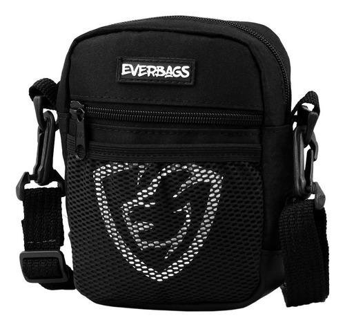 Shoulder Bag Bolsa Tira Colo Necessaire Pochete Everbags 1 Cor Preto Correia de ombro Preto Desenho do tecido Liso