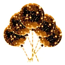 Comprar Globos Led Burbuja 40 Cm X 5 Unid C\u002Fpilas Aa Transparente Led Cálido Burbuja