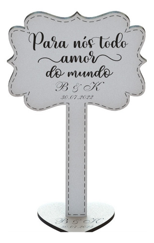 20 Centro De Mesa Casamento Mdf Personalizado