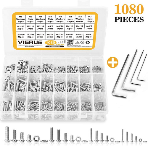 Vigrue M2 M3 M4 M5 Tornillos Y Tuercas De Acero Inoxidable