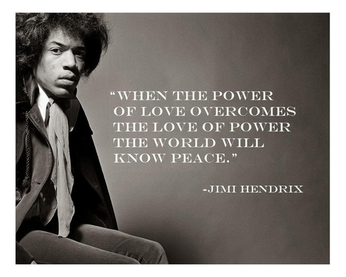 Jimi Hendrix  Poder Del Amor  Arte De Pared Motivaci...