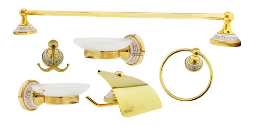 Set De Accesorios Para Baño Dorado 