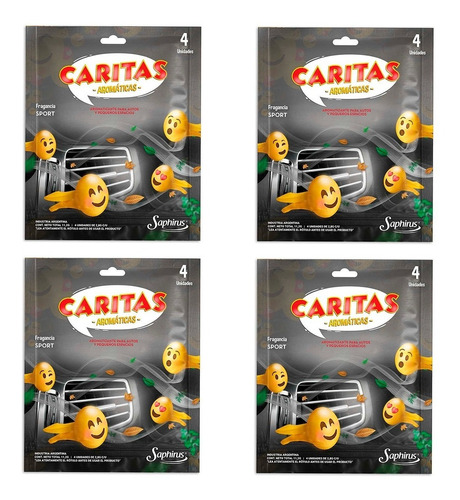 Caritas Aromáticas Aromatizador Auto Saphirus Kit X 4 Sobres