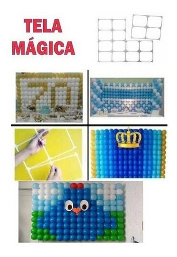 Imagem 1 de 5 de 20 Tela Mágica +medidor+presilha Balões Bexigas Painel Festa