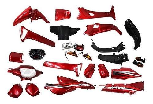 Kit Plasticos Wave Rojo + Faros + Tablero - Kit