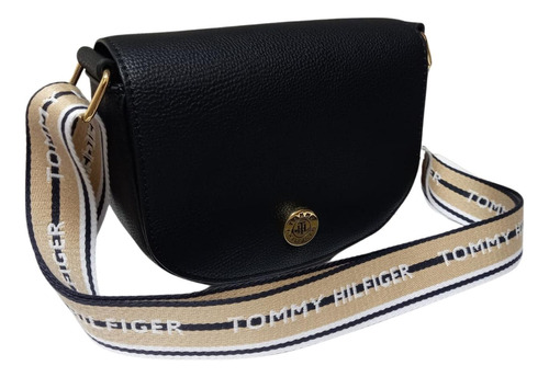 Cartera O Crossbody Tommy Hilfiger Media Luna Negro