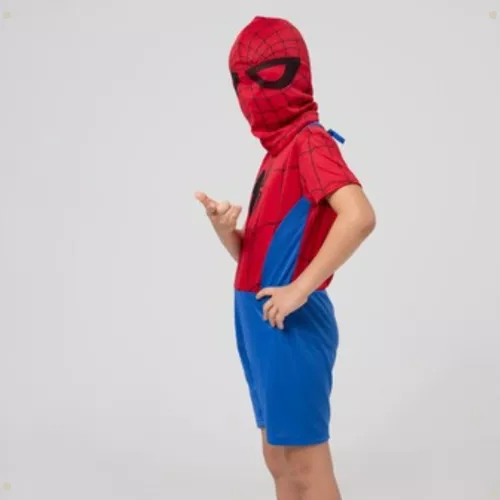 Fantasia Halloween Homem Aranha Com Máscara Pop Curto