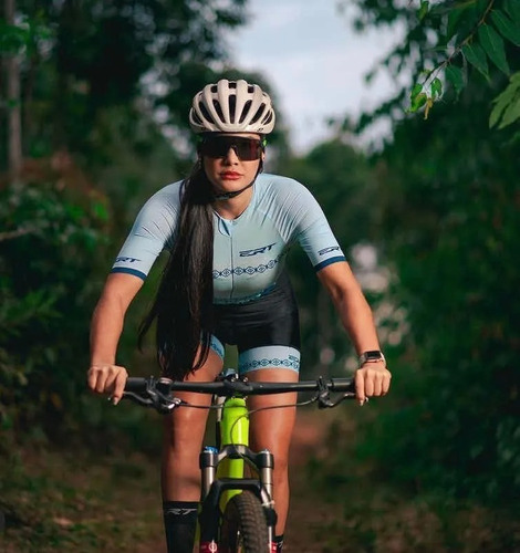Imagem 6 de 8 de Macaquinho Ciclismo Fem New Elite Forro Gel Ert Celeste