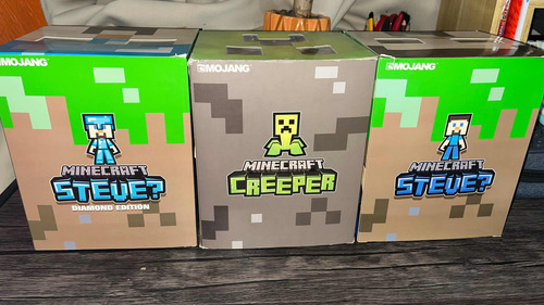 Figuras Minecraft Jinx Steve, Crepes Y Steve Diamond Edition (Usado)
