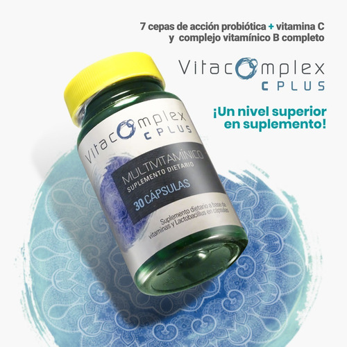 Probiótico Vegano - 7 Cepas + Vitaminas Vitacomplex C Plus 