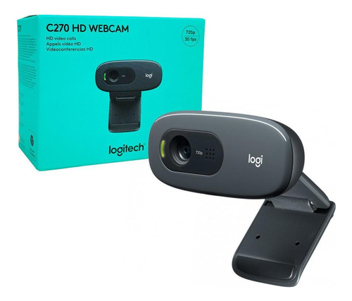 Câmera Webcam Logitech C270 Hd Com 3 Mp Widescreen 720p Cor 