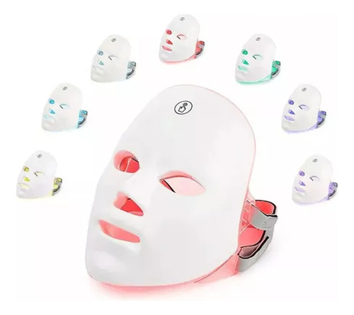 Máscara Led 7 Cores Tratamento Facial Fototerapia/