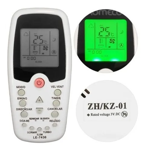 2x Controle Para Ar Condicionado Komeco Zh/kz-01 / Zh/ez-01 2x Controle Para Ar Condicionado Komeco Zh/kz-01 / Zh/ez-01