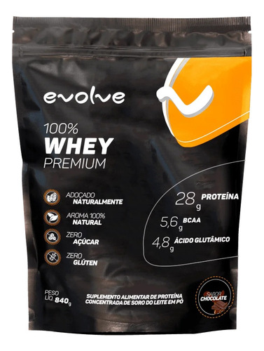 100% Whey Premium 30g Proteína/dose Glanbia Refil - Evolve Sabor Baunilha