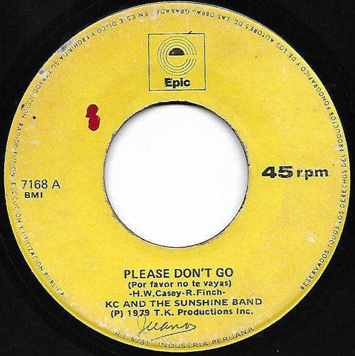 Single 45 Kc & The Sunshine Band- Please Don't Go 1979 (Usado)