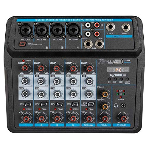 U6 Audio Mixer Interfaz De Controlador De Sonido De Dj ...