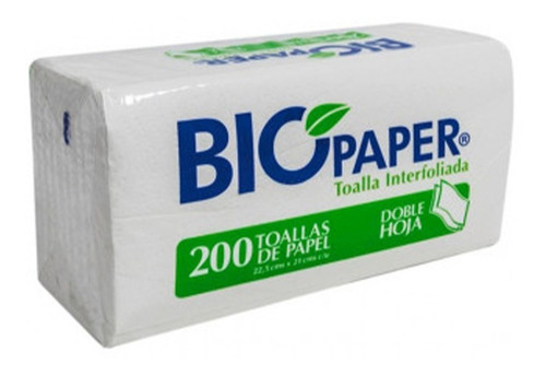 Imagen 1 de 2 de Papel Toalla Interfoliada Dh Biopaper 200 Und.