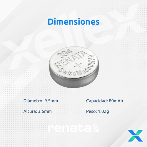Imagen 2 de 8 de 10 X Pilas Renata 394 Sr936sw Original Suiza Blister Cerra