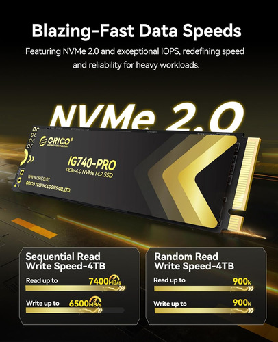 Disco Interno Orico De 4 Tb Ssd Nvme M.2
