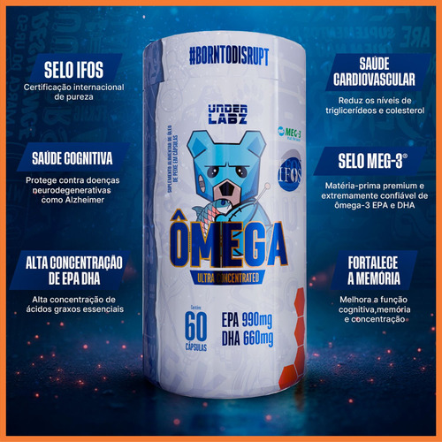 Ômega 3 Epa 990mg Dha 660mg Ifos Meg-3 Under Labz 60 Cáps Sabor Neutro 60 Cápsulas Neutro 60 Cápsulas