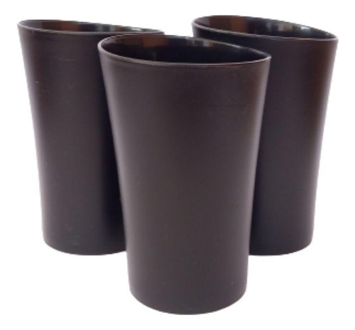 Kit 03 Copos Plastico Duro Resistente Bebidas 400ml Preto