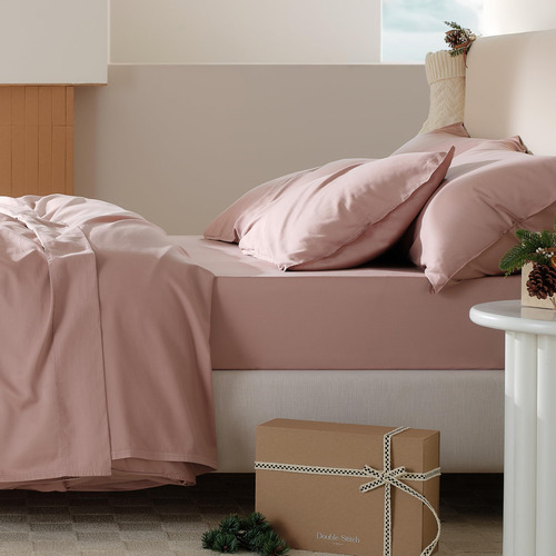 Bedsure Juego De Sabanas Algodon Tencel Dusty Mauve Cal King