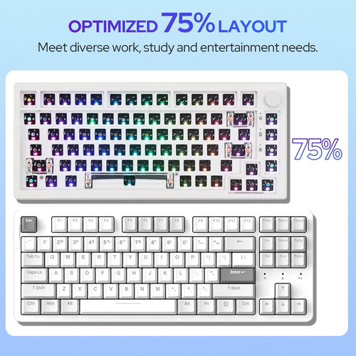 Epomaker Aura75 75% Mechanical Keyboard Kit, Keyboard Kit