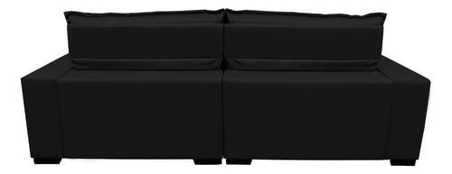 Sofá 2,22m Retrátil E Reclinável Cama Inbox Plus Preto