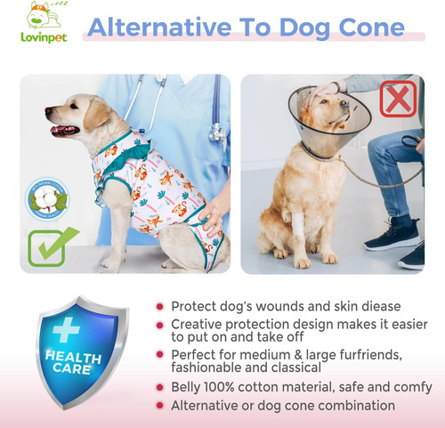 Traje De Recuperación De Perros De Lovinpet Para Perros Medi