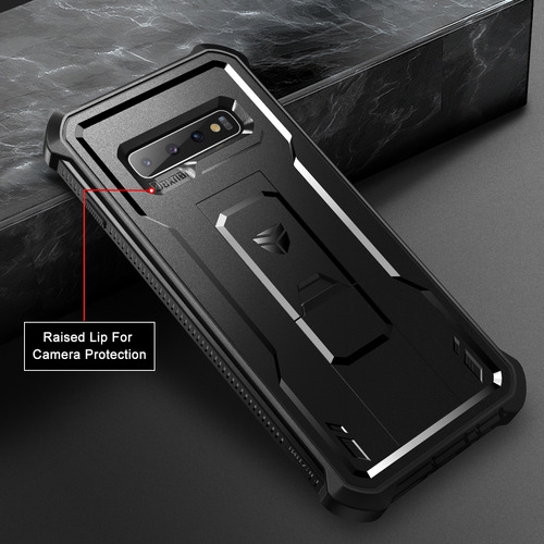 Funda Dexnor Para Samsung Galaxy S10 Plus, Protector De Pantalla Y Soporte Integrados, Funda De Protección De Grado Militar