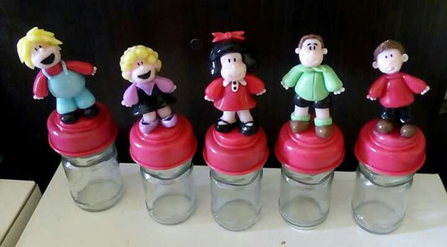 Personajes Mafalda En Porcelana Fría Frasco!!