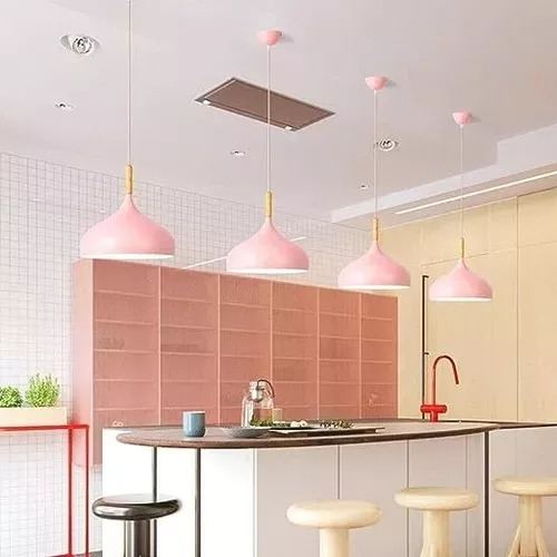Lampara De Techo Kivs Scandinava Designs Lampara Colgante Color Rosa Pantalla Xl 30cm (p18)