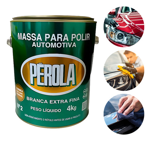 Massa De Polir Automotiva Branca Extra Fina 4kg - Descontaço