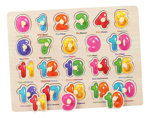 // Brinquedos Montessori Quebra-cabeça De Madeira Número