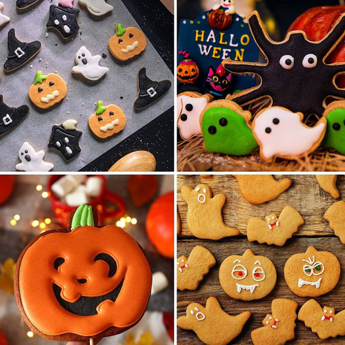 Eaeovni 16 Piezas Cortadores Galletas Halloween Moldes Para