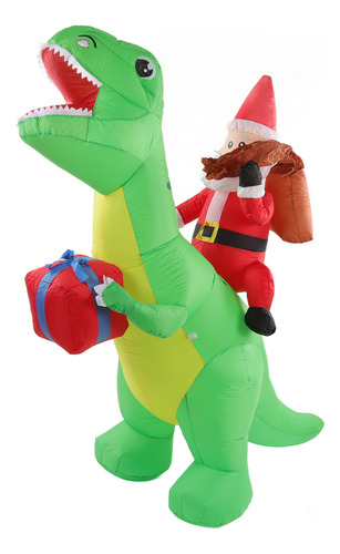 Inflable Con Forma De Dinosaurio Navideño, Decoración De Pat