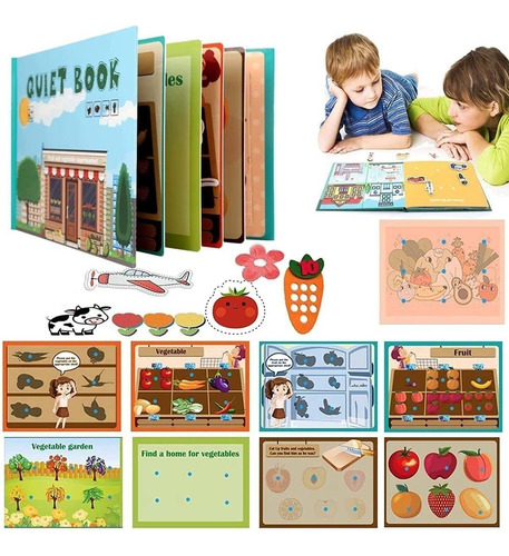 Libro Interactivo De Regalo Montessori Quiet Book Para Niños