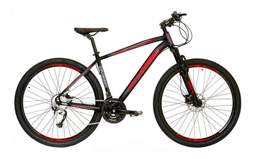 Mountain bike Alfameq Nacional Tirreno aro 29 15" 27v freios de disco hidráulico cor preto/vermelho