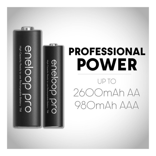 Panasonic Bk-3hcca4ba Eneloop Pro Aa Baterías Recargables De